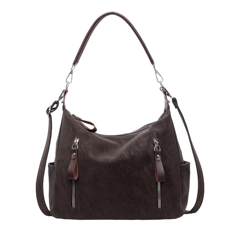 New Large-Capacity Autumn And Winter Maillard Retro Bag Women'S Fashion Casual Commuting Single Shoulder Oblique Span Tote Bag