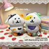 Selfdeprecating Bear Plush Toy With Short Pile Fabric For Backpack Decor