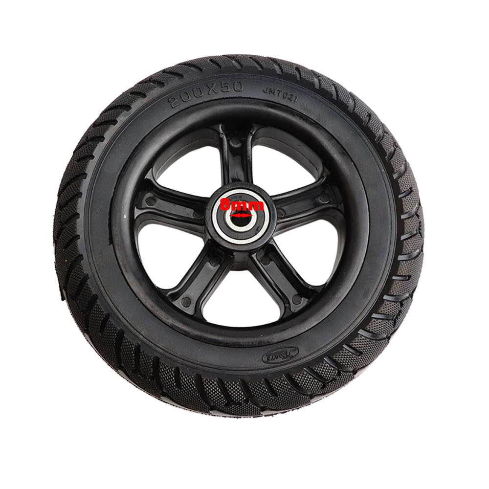 1pcs Wheel 200x50 Solid Tire Wheel Fit For Electric Scooter Balance Car Explosion-proof Puncture Proof Tubeless Tyre Parts 8mm