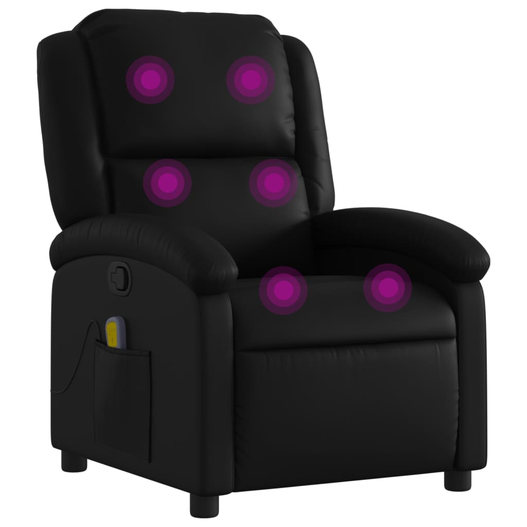 Massage Relax Chair Synthetic Leather Black
