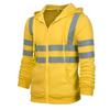 Men's Reflective Sanitation Hooded Sweatshirt with Velvet Lining for Outdoor Use