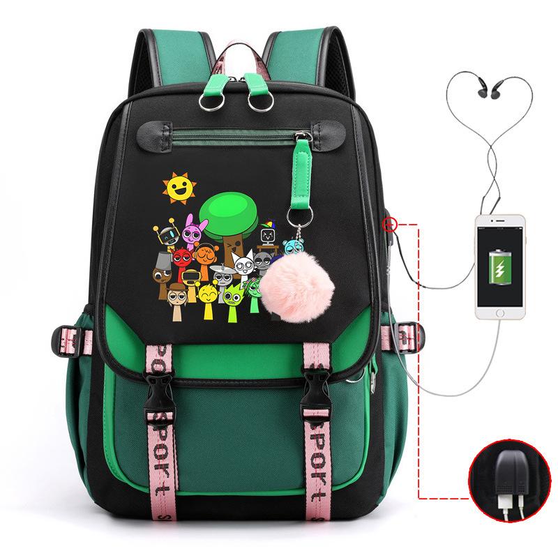 Personality Trend Printed Backpack Academy Style Student Leisure School Bag Multifunctional Large Capacity