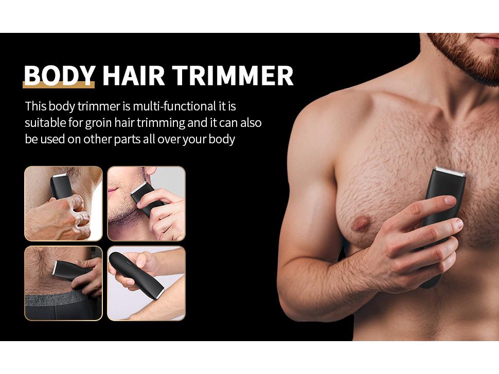 Waterproof Electric Body Hair Trimmer for Men - Armpit & Pubic Shaver