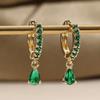 1 Pair Elegant Mini Cubic Synthetic Zirconia Water Drop Dangle Earrings - Sparkling Teardrop Design Party Jewelry, Women Cute Earrings, Daily Wear