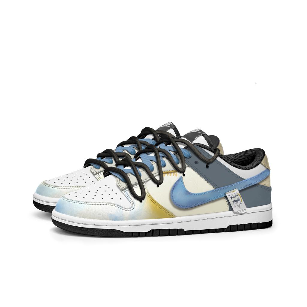 Nike Dunk Slip Resistant Abrasion Resistant Low top Skateboard Shoes Unisex Blue White DD1391-100(Team202-)
