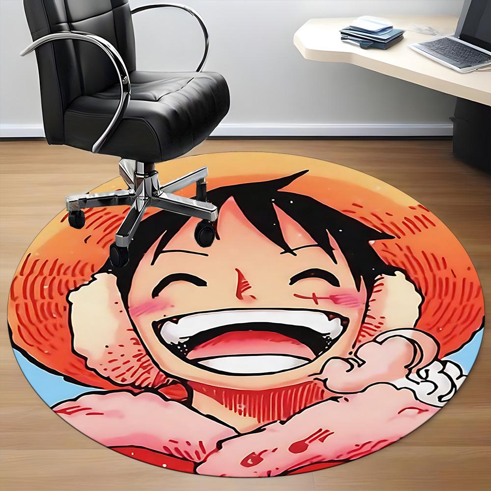 One Piece Luffy Office Round Area Rug, Indoor Mat Suitable For Office,Bedroom Living Room Home Decor, Room Deco A0908130