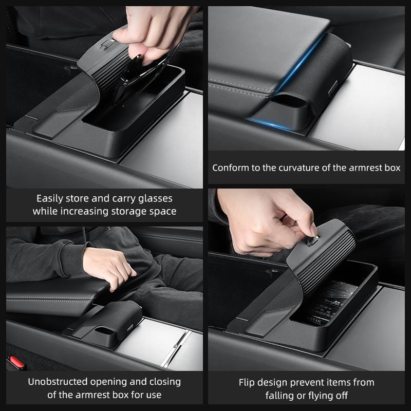 SMABEE for 2025 2026 Tesla Model Y Launch Juniper/ Model 3 2025 Car Glasses Tray Center Console Armrest Storage Box Organizer