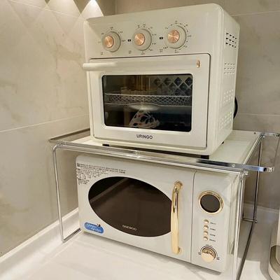 Nowoczesna prosta kuchnia Kuchenka mikrofalowa ze stali nierdzewnej Metalowe półki Wykończenie blatu Półka na piekarnik Odporna na olej Duża przestrzeń