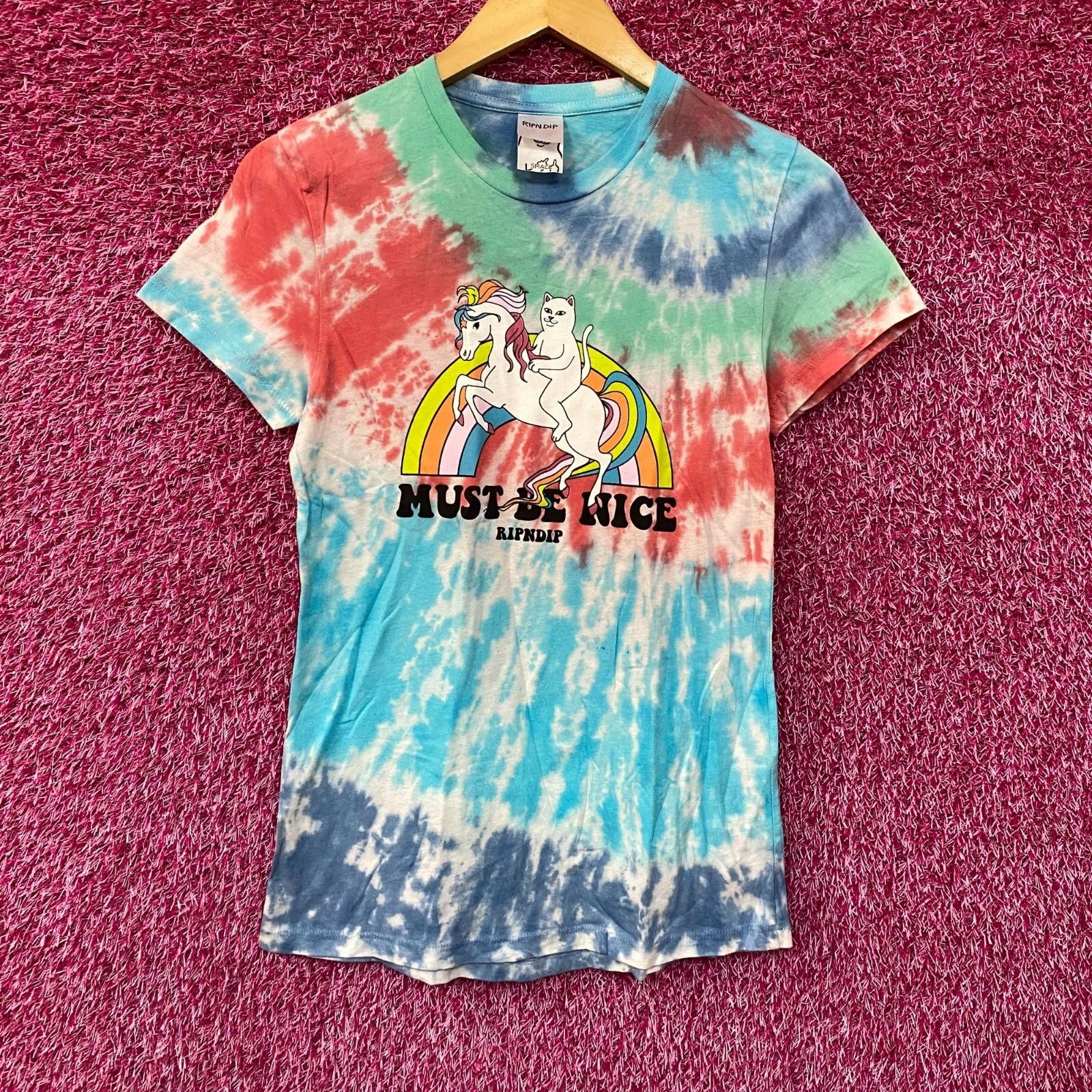 RIPNDIP Must Be Nice Unicorn Tie Dye T-Shirt Small M