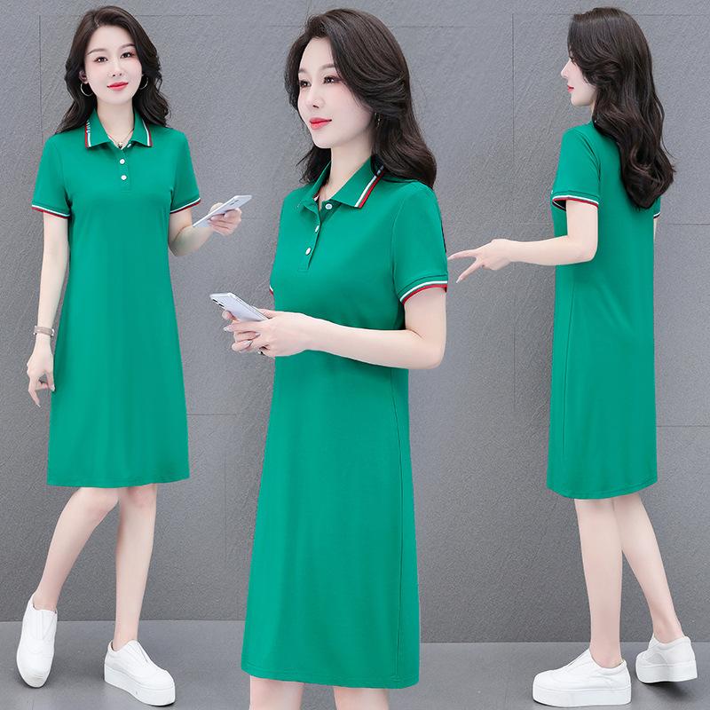 SCIONE Sommer Dame Blyantkjole Pluss Størrelse Kortarmet Polokjole M~4XL