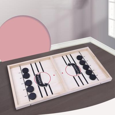 Desktop Board Games , Table Battle 2 In 1 Wooden Hockey Game, Playing Chess Parents Child Interaction Toys