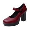 2024 High Quality Shoes Female Slingbacks Women's Pumps Autumn Round Toe Buckle Shallow Solid Dress Office Chunky Heels Shoes