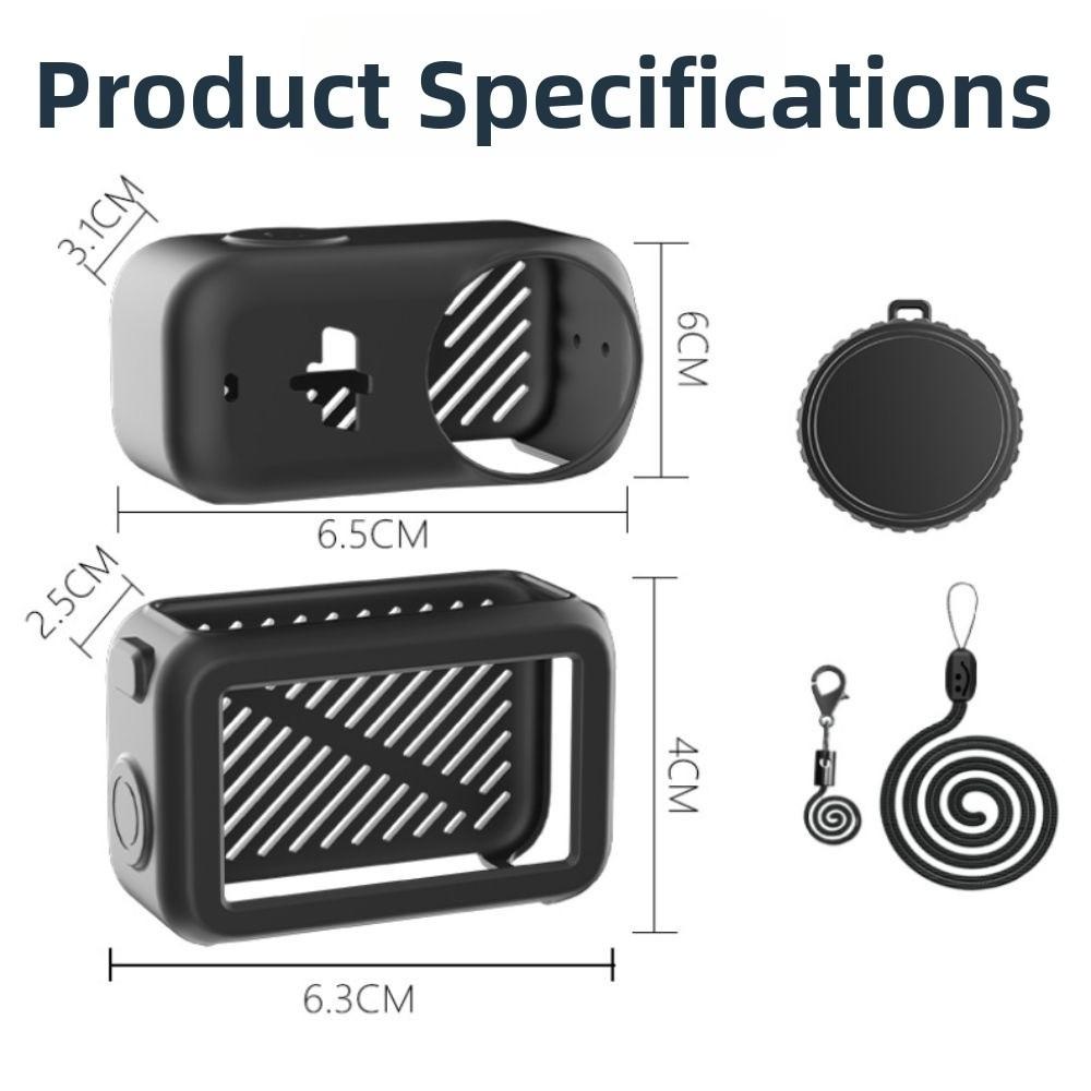 3Pcs/set Lens Cap Protective Case Silicone Camera Body Shell for DJI Osmo Nano Accessories