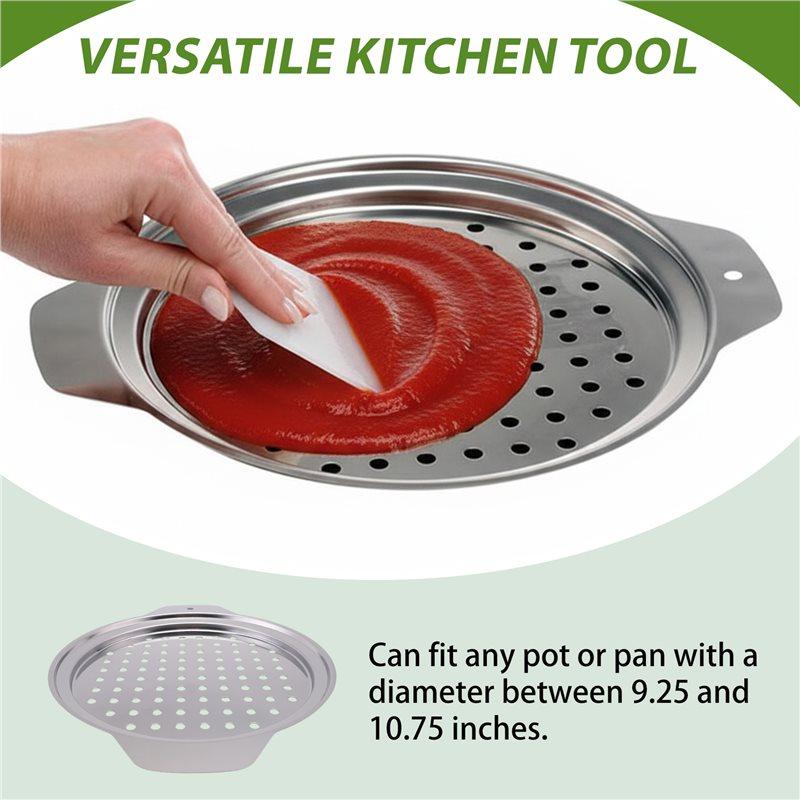 M-Modern-Stainless Steel Spaetzle Maker Lid With Scraper Traditional German Egg Noodle Maker Pan Pot Spaghetti Strainer