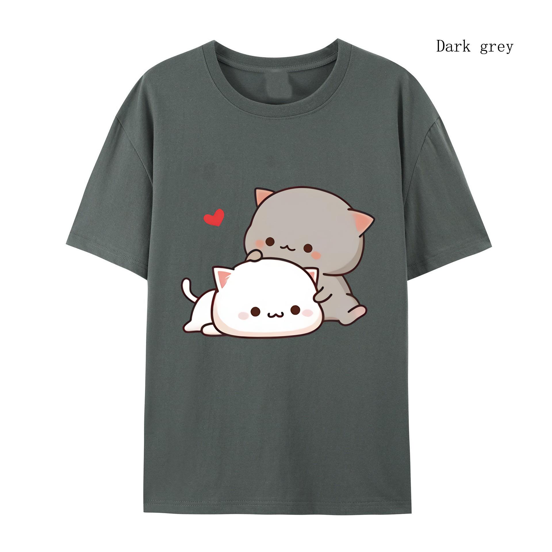 

Женская футболка Kawaii Girl Аниме Футболка Флис Harajuku Оверсайз Пуловер Милая пара Подарочная футболка на День святого Валентина 3XL