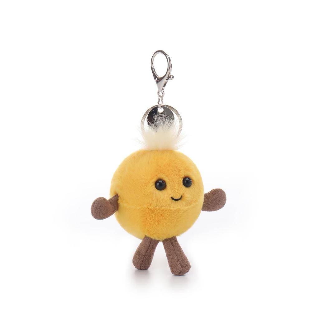 Apricot Lamb Ping Pong Cute Soft Keychain Plush Toy, Perfect for Boys and Girls, Fits Kids Backpacks and Purses, 8cm