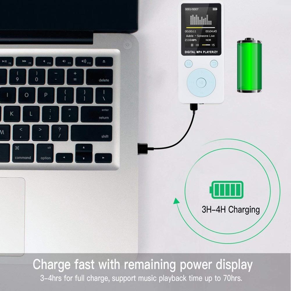 

Матовый 1,8-дюймовый MP3 MP4 музыкальный плеер FM-запись Нескользящий портативный MP4-плеер