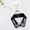 Eleganter Abnehmbarer Falscher Kragen für Damen Polyester Strick Ausschnitt Accessoire mit Perlenstickerei Nähen Modekragen