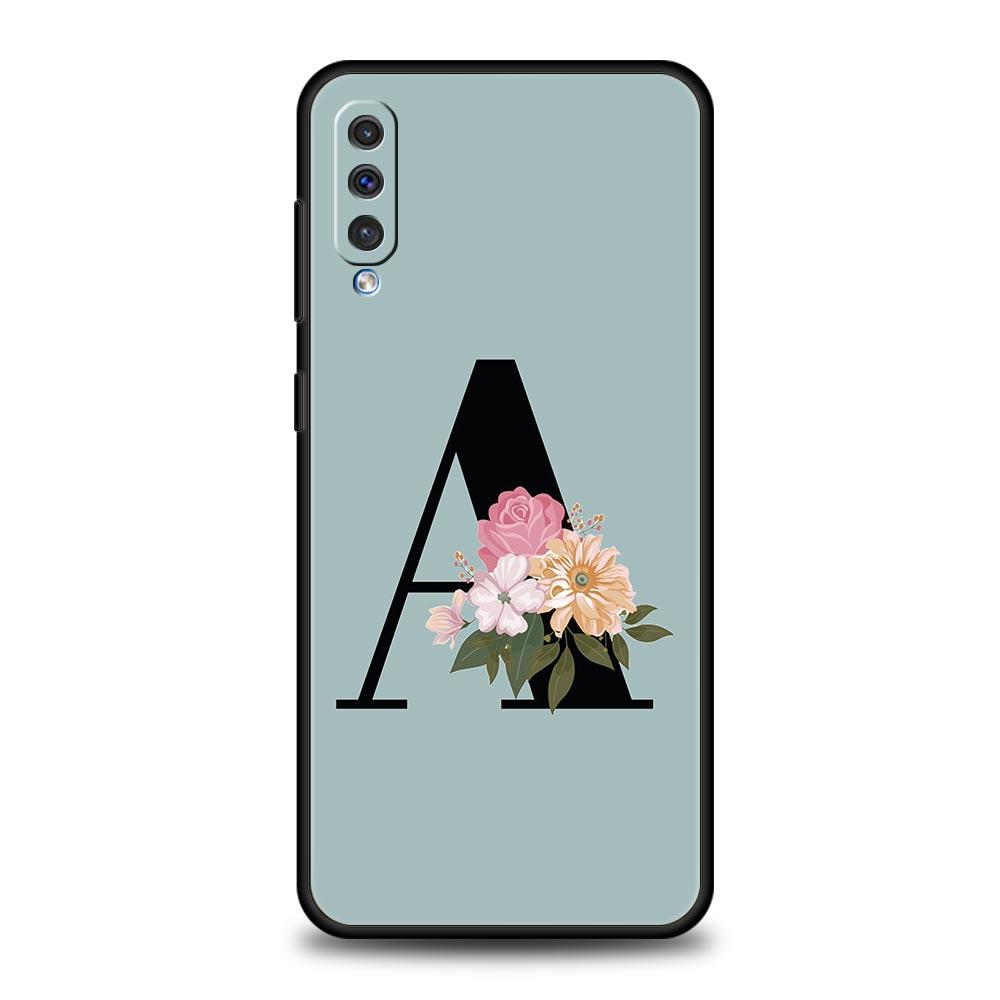 Flower Letters S Phone Case For Samsung A24 A12 A14 A32 A50 A70 A20E A20S A10S A22 A30 A40 A34 A54 A42 A52 5G A02S A04s Cover