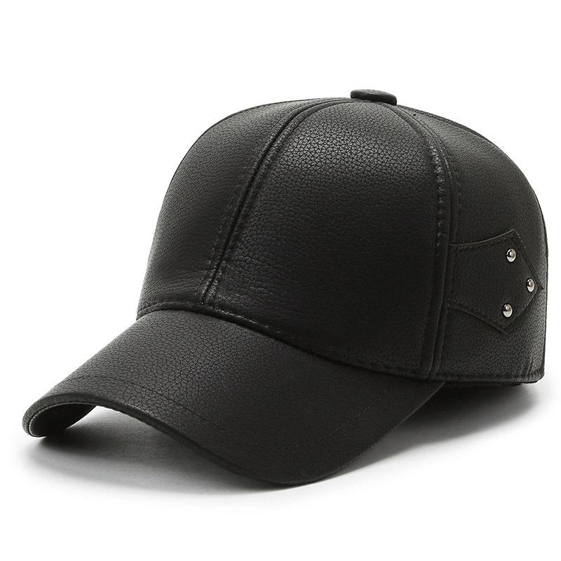 Middle-aged and elderly peaked caps Men's autumn and winter warm baseball caps Men's fleece thickened ear caps Dad caps