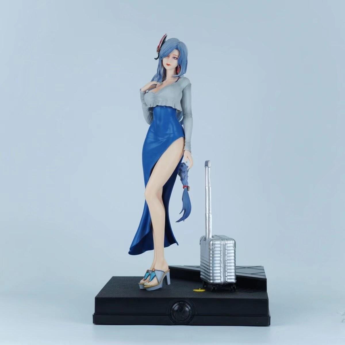 48cm Anime Genshin Impact Figures GK Shenhe Action Figures Ice Girl PVC Collection Model Ornament Toys Desktop Decoration Gifts