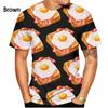Fashion 3D Printing Fried Eggs Graphic T-Shirts Short Sleeves Round Neck Plus Size Streetwear Men's T-shirts