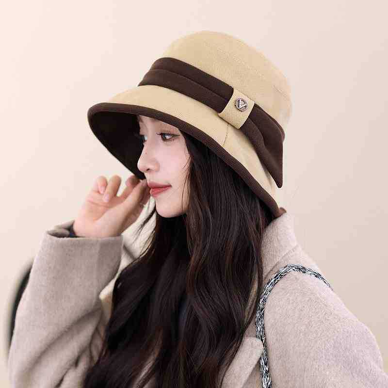 

Шляпа женская весна и осень для путешествий универсальная элегантная шляпа-ведро показывает лицо маленькая модная цветная шляпа-панама average size