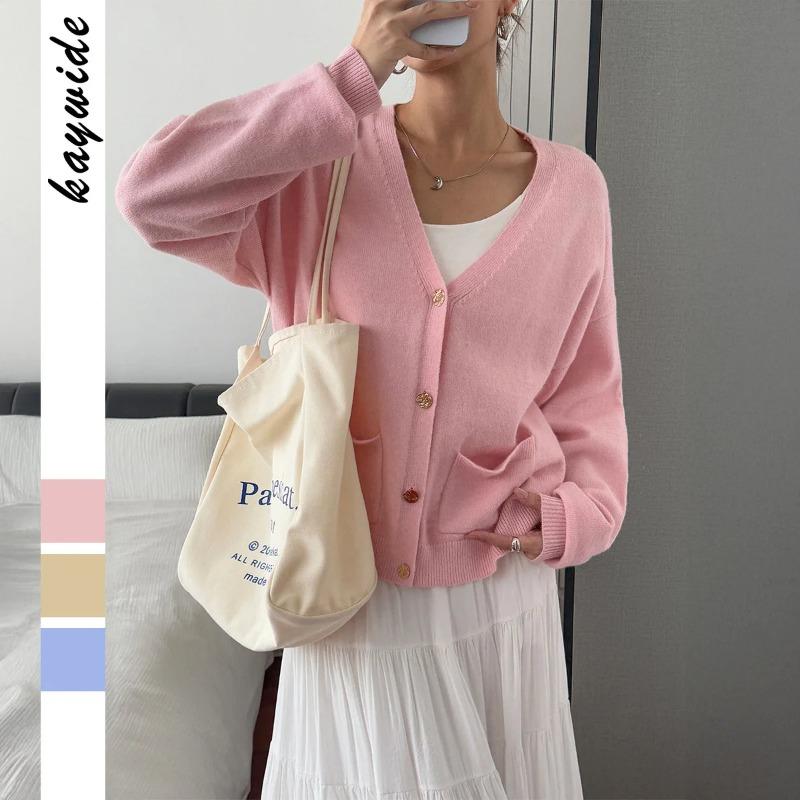 

Women Wool Woolen Women s Clothing Autumn Winter Simple Vaion Style Solid Long-sleeved Sweater For S рожевий