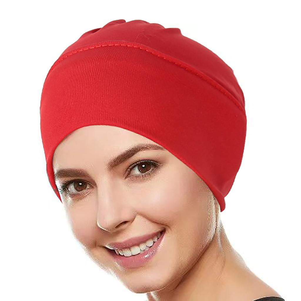 Ramadã Cor Sólida Mulheres Muçulmanas Toucas Hijab Envoltório Cabeça Turbante Elástico Macio Gorro Quimioterápico Adorno de Cabeça Vestível