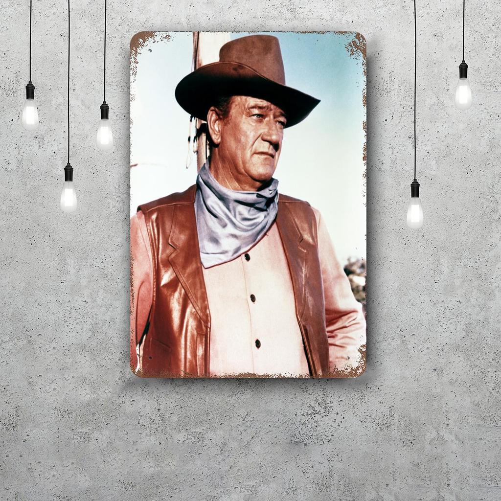 john wayne Classic Poster Rusty Metal Plaque Retro Decorative Plate Bar Man Cave Garage Club Metal Sign Wall Decoration