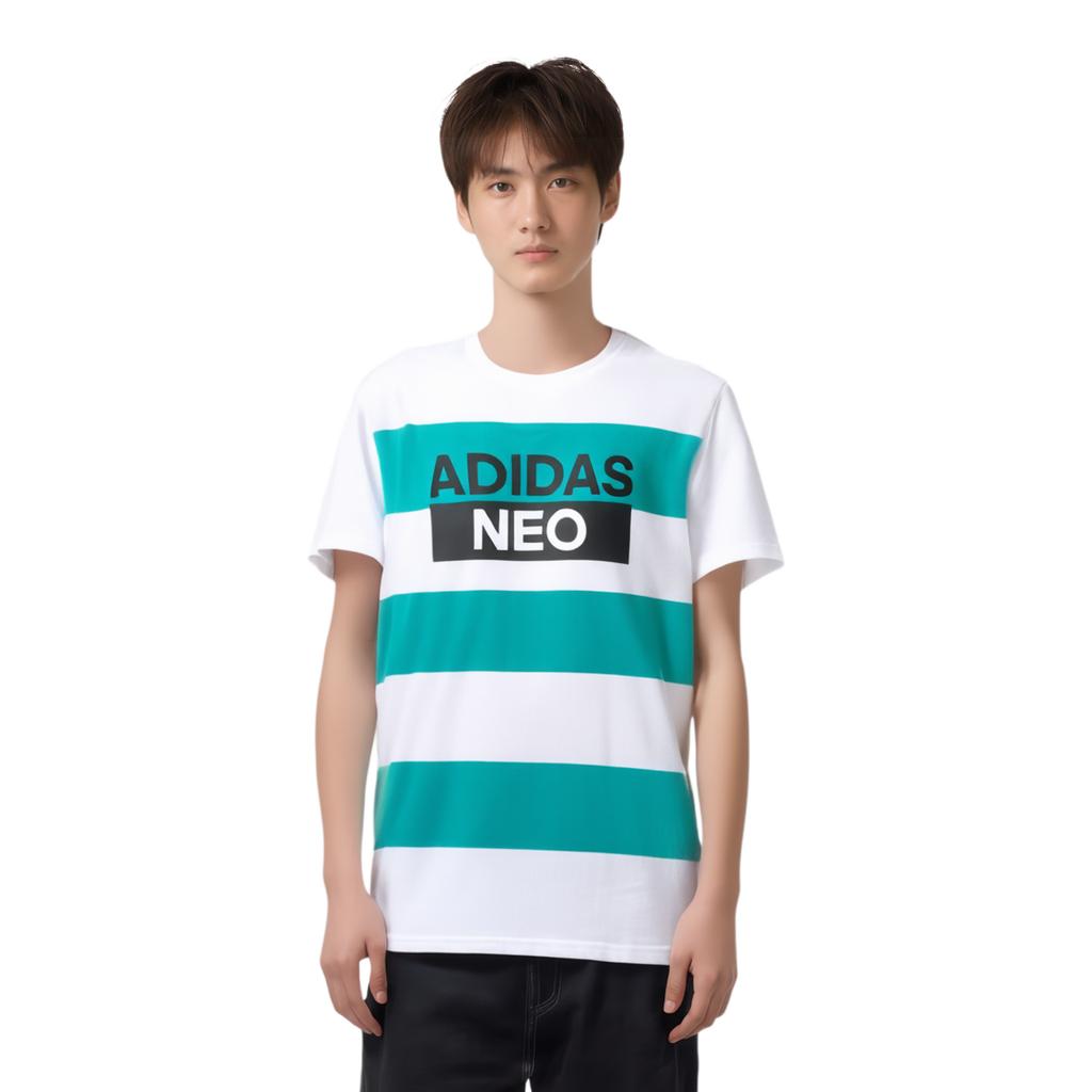 adidas Neo T Shirt Men's White/Green DW8133