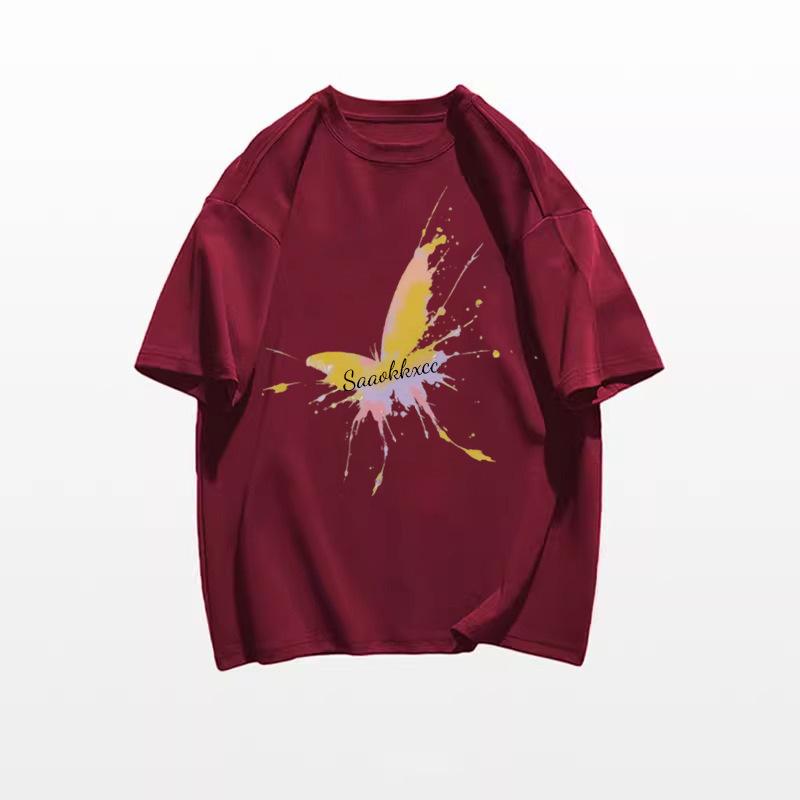 Women's Loose Fit White Cotton Shoulder T-Shirt - Summer 2025 American Style