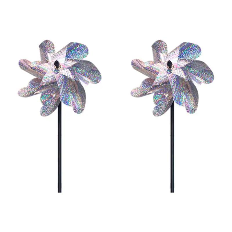 1-10Pcs Bird Repeller Windmill Reflective Sparkly Bird Deterrent Pinwheels Bird Scarer Animal Repeller Outdoor Garden Decoration