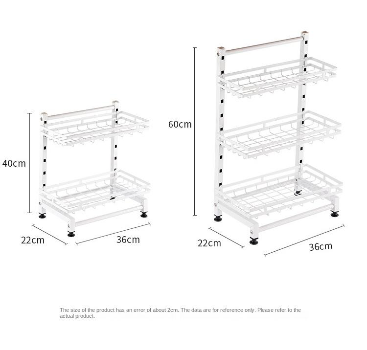 2/3Layers Kitchen Storage Rack Adjustable Seasoning Shelf Stainless Steel Organizer Knife Jar Kitchen Accessories Organizer