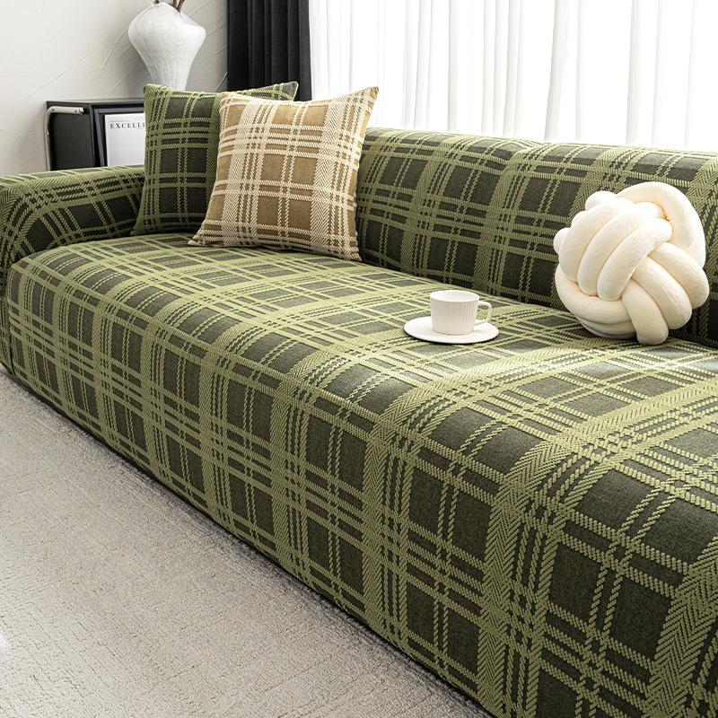 2025 New Retro Plaid Light Luxury High-end Dust-proof and Wear-resistant All-inclusive Elastic Anti-cat Scratch Sofa Cover