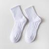 Men's White Summer Basketball Socks - Sweat-Absorbent, Deodorant, Mid-Tube, Ideal for Running & Sports