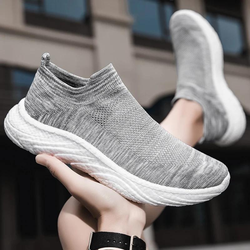Fashion New Men's Casual Sneakers Comfortable Socks Walking Shoes Spring New Comfortable Men's Casual Shoes Light Sneakers Men Shoes
