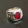 Ruby Oval Cut With 925 Sterling Silver Ring For Men's #B521 JL375684101995