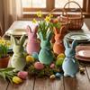 Plush Easter Bunny Statue Foam Rabbit Gnome Doll Easter Holiday Bunny Sculpture  Garden Decor