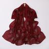Chiffon Long Scarf Double Heart Rhinestone Ethnic Headscarf For Women
