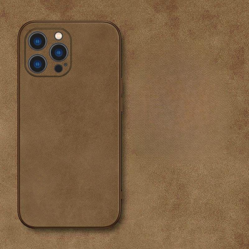 New Sheepskin Texture Leather Phone Case for iPhone, Shockproof Anti-Slip Anti-Fingerprint Protective Cover