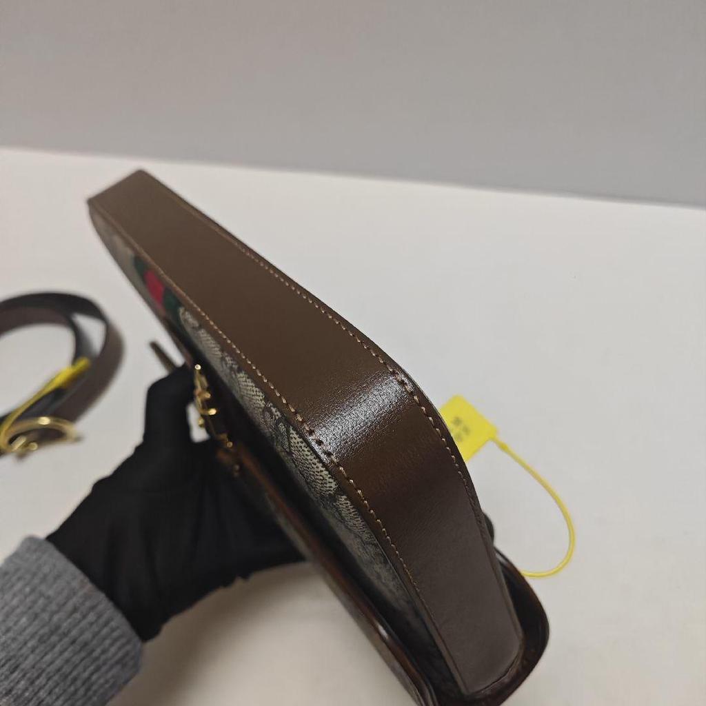 [Pre-Owned] Jackie 1961 Gold Lock Monogram Adjustable Waist Belt Canvas With Leather Trim Messenger Bag Canvas Waist Bag Small - Excellent #MQ2HA1