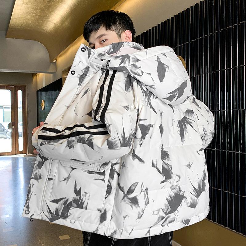 Winter New Down Jacket Men's Short Casual Versatile Trend Hooded Jacket Couple's Thickened Warm Top Men's