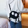 Big Eyes Canvas Girls Shoulder Bag Cute Black Briquettes Messenger Bag