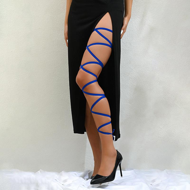 Punk Arm Wrap Elastic Crossed Straps Sexy-Leg Wraps Festival Garter Belt For Dancing Body Harness