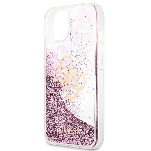 Guess Guhcp13Slg4Gpi iPhone 13 Mini 5,4Růžový/Pink Pevný obal 4G Velký tekutý třpyt