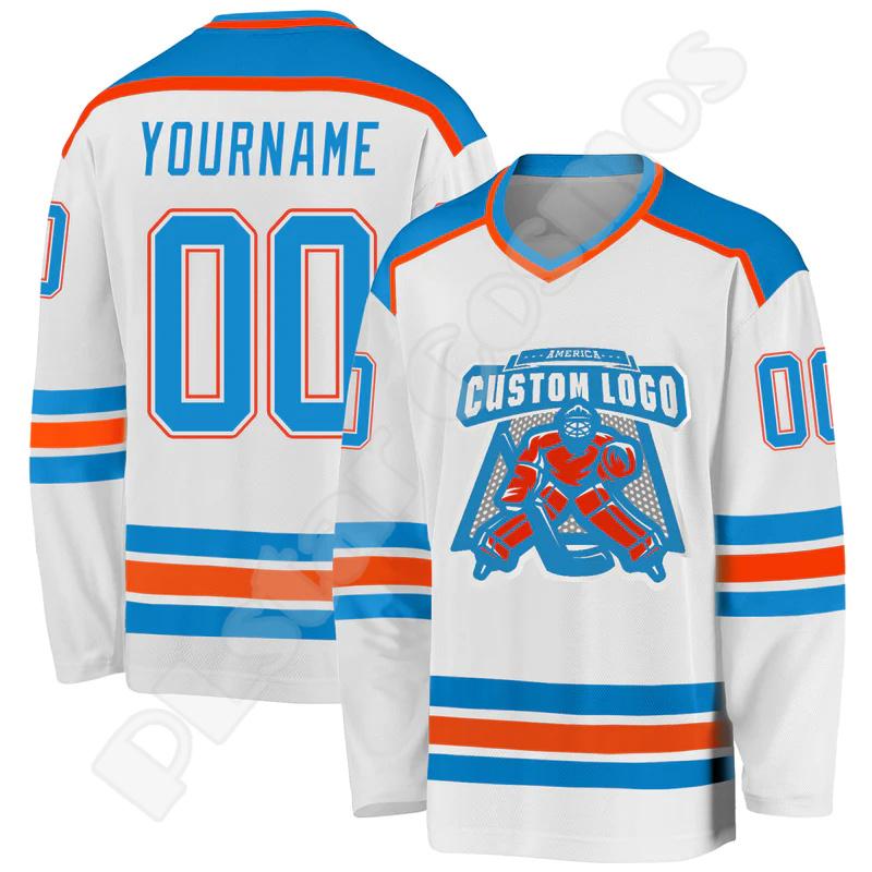 Hockey Jersey Custom Name Team Logo Number Colorful Pullover Vintage Retro Long Sleeves 3DPrint Harajuku Casual Sweatshirts X10