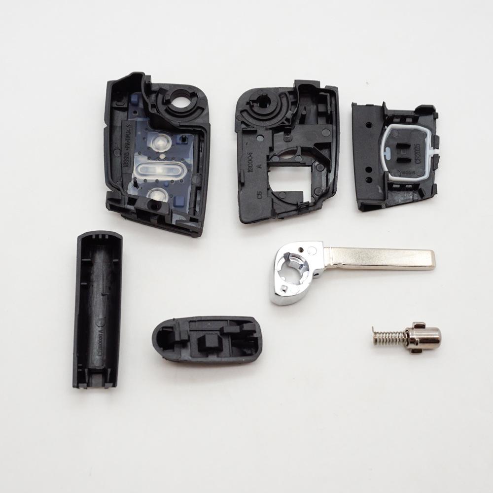 Compatible Shell for Volkswagen T-Roc, Tiguan, Lavida Plus, Skoda Folding Remote Key HU162T (3-Button)