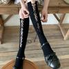 Y2K Mid-calf Socks Lace Trim Mesh Ribbon Socks New Dress Stacking Socks  Women
