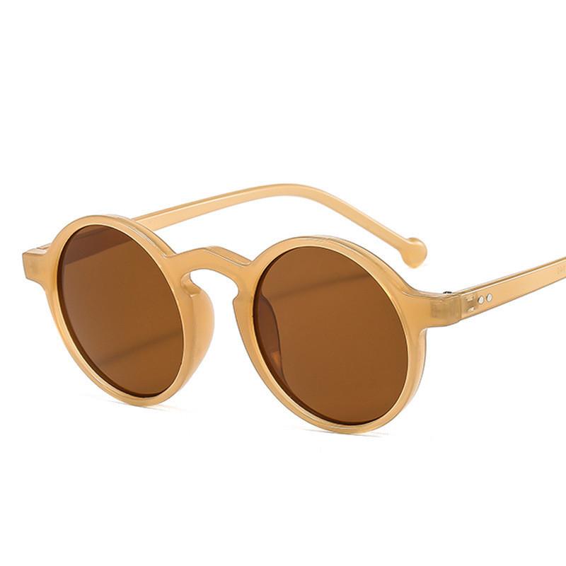 

Classic Small Round Sunglasses Women Men Brand Designer Punk Sun Glasses Steampunk Vintage Goggles Black Shades Glasses Uv400 with bag and cloth